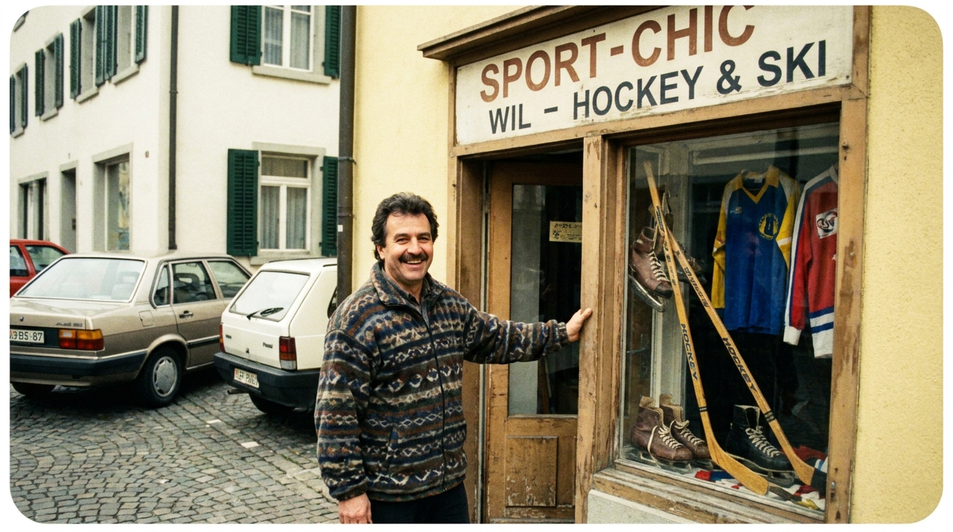 Platzhalter: Kleines Sportartikelgeschäft in den 90er-Jahren