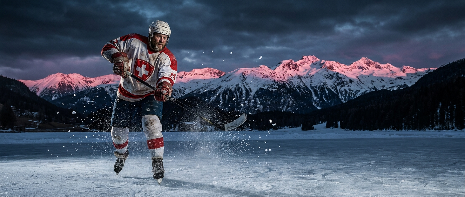 Platzhalter: Hockeyspieler beim Slapshot