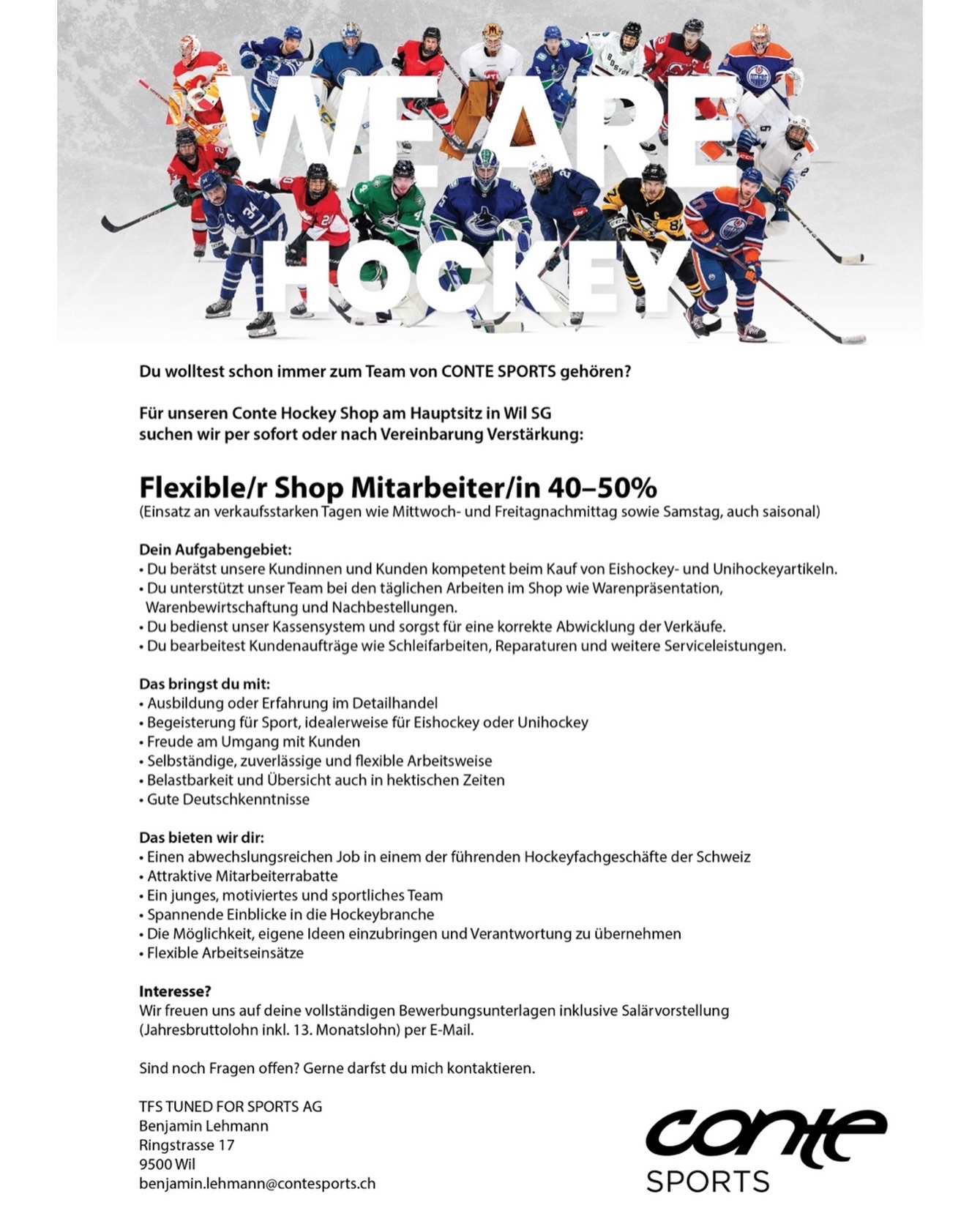 🏒 WIR SUCHEN DICH!

Du liebst Hockey und den Kontakt mit Menschen? Dann werde T…